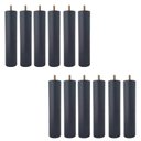 Ver imagem 1 de Conjunto 12 Pés de Cama 20cm Pés de Madeira Palito Box Baú Casal Preto