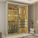 Ver imagem 1 de Guarda-Roupa Solteiro 2 Portas Reflectante com LED 100% MDF Royale
