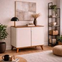 Ver imagem 1 de Armario Aparador Buffet 2 Portas Caixotin Imperium Cinamomo Off White