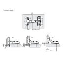 Ver imagem 2 de Dobradica Móveis Mini 26mm Reta para Armários 10 Peças C/Par