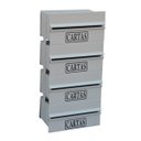 Ver imagem 1 de Caixa Correio Condomínio Detrás Para Muro Cinza 4 Módulos