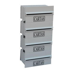 Caixa Correio Condomínio Detrás Para Muro Cinza 4 Módulos