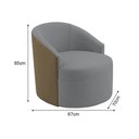 Ver imagem 4 de Poltrona Design Leve Confortavel para Sala Cinza Claro Leticia