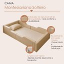 Ver imagem 4 de Cama Infantil Estofada Bege Completa com Colchão 188x88cm Proteção Lateral