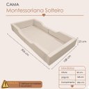 Ver imagem 6 de Cama Infantil Estofada Bege Completa com Colchão 188x88cm Proteção Lateral