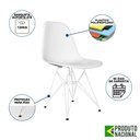 Ver imagem 4 de Mesa Industrial Base Ferro Branco 137x90 Tampo Preto 4 Cadeiras Eiffel Ferro Branco Assento Branco