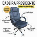 Ver imagem 6 de Cadeira Executiva Reclinável em Courino Preto Base Cromada Diretor Mesh NR17 Ajustável