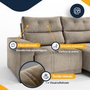 Ver imagem 5 de Sofá Retrátil e Reclinável 4 Lugares Espuma Fibra Siliconada Garopaba Veludo 200cm