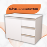 Balcão Móvel Gabinete Mdf para Banheiro com Tampo 60cm Direito - 4