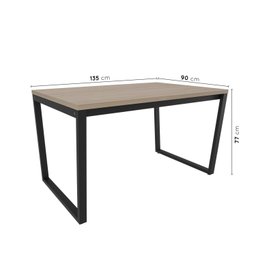 Mesa de Jantar 135x90cm Estilo Industrial Concept CabeCasa MadeiraOriginals Marrom - 3