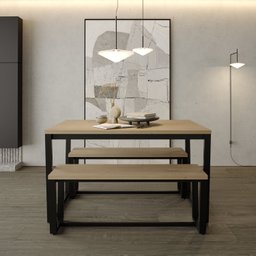 Mesa de Jantar 135x90cm Estilo Industrial Concept CabeCasa MadeiraOriginals Marrom - 2