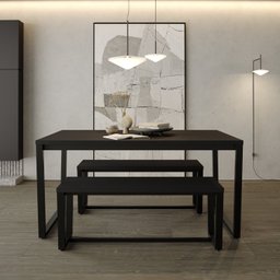 Mesa de Jantar 180x90cm Estilo Industrial Concept CabeCasa MadeiraMadeira - 2