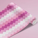Ver imagem 3 de Papel de Parede Infantil - Ondas Verticais Rosa Arte Destaque 3 Metros