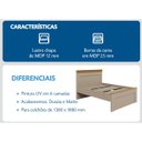 Ver imagem 6 de Conjunto Cama Casal 2 Mesas de Cabeceira e Cômoda England MDF Corda/Freijó