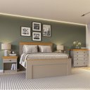 Ver imagem 1 de Conjunto Cama Casal 2 Mesas de Cabeceira e Cômoda England MDF Corda/Freijó