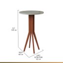 Ver imagem 2 de Mesa Bistrô Alta Redonda Madri em Madeira Maciça Castanho Tampo Off White Ccs
