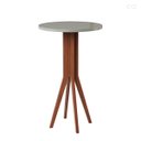 Ver imagem 1 de Mesa Bistrô Alta Redonda Madri em Madeira Maciça Castanho Tampo Off White Ccs