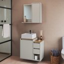 Ver imagem 1 de Armários Modulares de Banheiro Crart-CON004 2 Portas 2 Gavetas MDP 60cm Bege Multimóveis