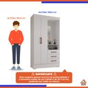 Ver imagem 4 de Guarda-Roupas Dinamarca 100% MDF 2 Portas 3 Gavetas 1 Espelho