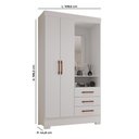 Ver imagem 2 de Guarda-Roupas Dinamarca 100% MDF 2 Portas 3 Gavetas 1 Espelho