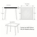 Ver imagem 7 de Mesa Safira Quadrada 70 cm com Tampo em MDF Preto e Pés de Madeira Natural