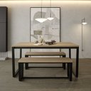 Ver imagem 3 de Banco 2 Lugares 120cm Estilo Industrial Concept CabeCasa MadeiraOriginals Marrom/Acácia/Preto