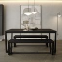 Ver imagem 2 de Banco 3 Lugares 150cm Estilo Industrial Concept CabeCasa MadeiraOriginals Preto/Trama