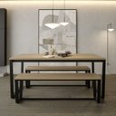 Ver imagem 2 de Banco 3 Lugares 150cm Estilo Industrial Concept CabeCasa MadeiraOriginals Marrom/Acácia/Preto