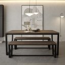 Ver imagem 2 de Banco 3 Lugares 150cm Estilo Industrial Concept CabeCasa MadeiraOriginals Marrom/Ameixa Negra/Preto