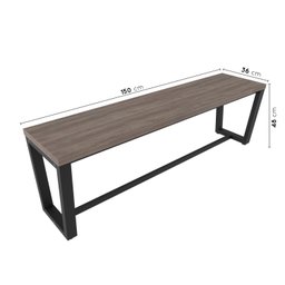 Banco 3 Lugares 150cm Estilo Industrial Concept CabeCasa MadeiraMadeira - 3