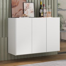 Aparador Buffet 3 Portas Suspenso Veneza Multimóveis MP1008 Branco - 3