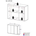 Ver imagem 5 de Aparador Buffet 3 Portas Suspenso Veneza Multimóveis Mp1008