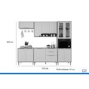 Ver imagem 3 de Cozinha Completa 5 Peças Celeste CZ576 4 Portas 2 Gavetas MDF Cinamomo e Platina MGM