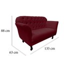 Ver imagem 6 de Kit Namoradeira + 2 Poltronas Decorativa Dália Suede Marsala Pés Madeira Mz Decor
