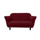 Ver imagem 4 de Kit Namoradeira + 2 Poltronas Decorativa Dália Suede Marsala Pés Madeira Mz Decor