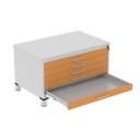 Ver imagem 4 de Mapoteca Mont 5 Gavetas 71,3cm x 120,4cm Aço Cinza/Laranja Picass