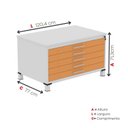 Ver imagem 3 de Mapoteca Mont 5 Gavetas 71,3cm x 120,4cm Aço Cinza/Laranja Picass