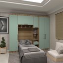 Ver imagem 1 de Quarto de Solteiro com Guarda Roupas e Mesa de Cabeceira Paris Luciane Móveis