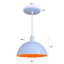 Ver imagem 3 de Pendente Meia Lua 24cm Luminária Lustre Alumínio Branco Brilhante C/ Laranja
