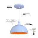 Ver imagem 4 de Pendente Meia Lua 24cm Luminária Lustre Alumínio Branco Brilhante C/ Laranja