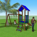 Ver imagem 4 de Parque Infantil em Madeira Plástica Maciça Marrom Playground 100% Reciclado 3,5m / Lc-50 Lanci