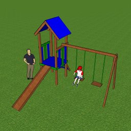 Parque Infantil em Madeira Plástica Maciça Marrom Playground 100% Reciclado 3,5m / Lc-50 Lanci - 6