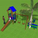 Ver imagem 2 de Parque Infantil em Madeira Plástica Maciça Marrom Playground 100% Reciclado 3,5m / Lc-50 Lanci