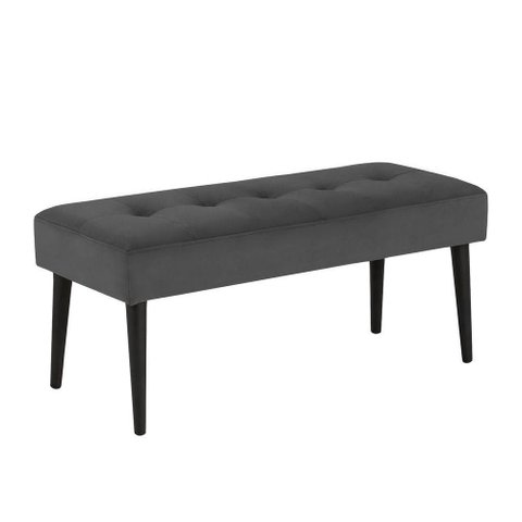 Banco Estofado Theo 1,20m Suede Grafite - Inova Decor