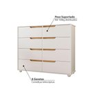 Ver imagem 3 de Cômoda Doble com 8 Gavetas - Branco/natural