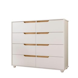 Cômoda Doble com 8 Gavetas - Branco/natural - 1