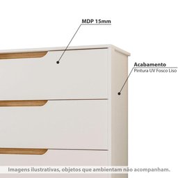 Cômoda Doble com 8 Gavetas - Branco/natural - 2