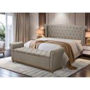 Ver imagem 1 de Kit Cabeceira Estofada e Recamier Baú Cama Box King Grécia:capuccino