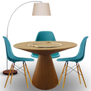Ver imagem 4 de Mesa de Jantar Eclipse Cone Redonda 130cm em Freijo Modelar