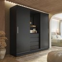 Ver imagem 1 de Guarda Roupa Solteiro com Espelho 2 Portas de Correr 4 Gavetas Itália Yescasa